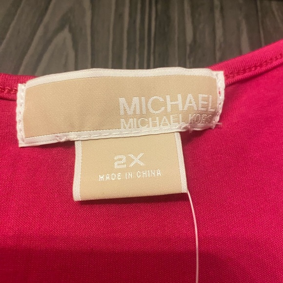 Michael by Michael Kors Hot Pink Maxi with waist tie, NWT, sz 2X - Picture 4 of 8